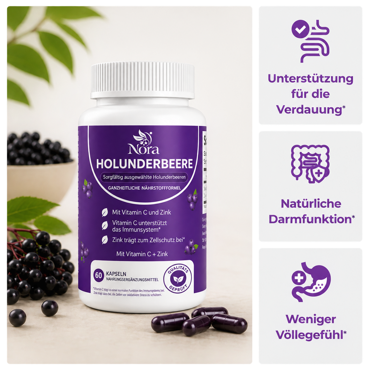 Darm-Support-Komplex mit Holunderbeere, Zink & Vitamin C